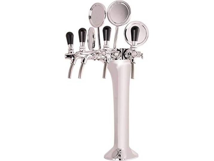 Schanksäule Chrom 4-leitig, elegant, 'Topp-Qualität!' (Paketpreis)