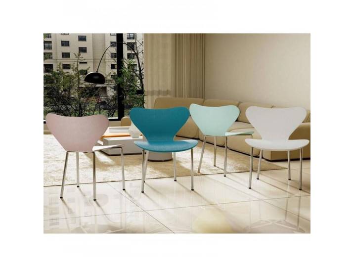 PEACHES Lot de 4 Chaises de Salle à Manger PP Empilables Ergonomiques Pieds Métal Multicolores Cuisine Intérie