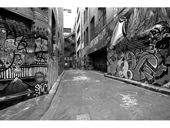 Fototapete PAPERMOON New York, Bronx, Hinterhof, Feuerleiter Schwarz & Weiss , schwarz (schwarz, weiß), B:5m L:2,8m, Vlies, Tapeten, Fototapete
