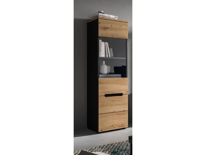 Vitrine Canu , Artisan / Basalt Grau ohne Beleuchtung