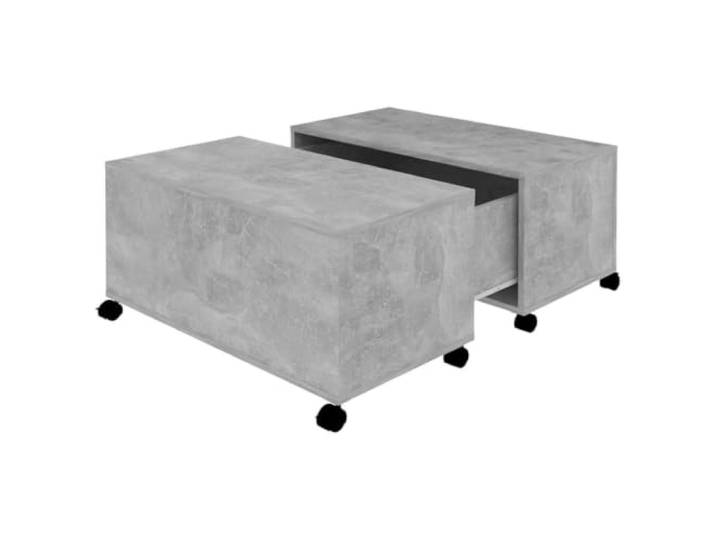 Couchtisch Betongrau 75x75x38cm Stabile Tischplatte,ausziehbares Staufach, einfaches Design, leicht zu reinigen,feuchtes Tuch