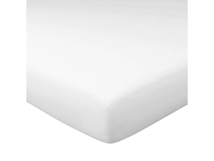 Drap-housse en coton blanc 160x200x28cm