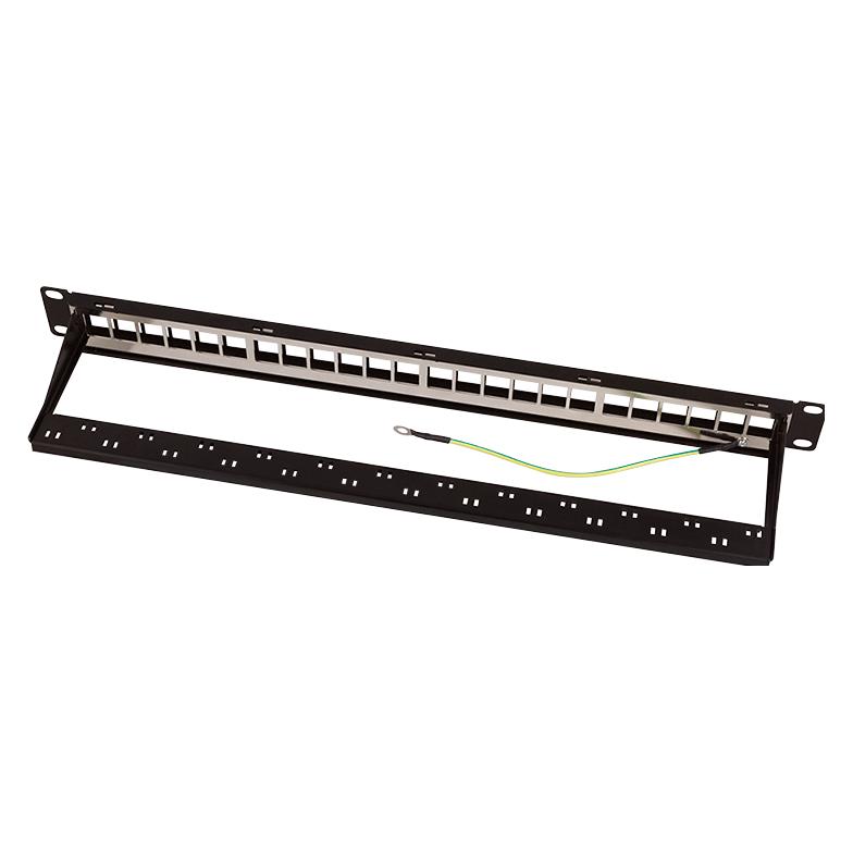 LogiLink Modulares 24-Port Cat.6A Keystone Patchpanel, 1 HE, 19" Einbau, EconLine (NK5003)