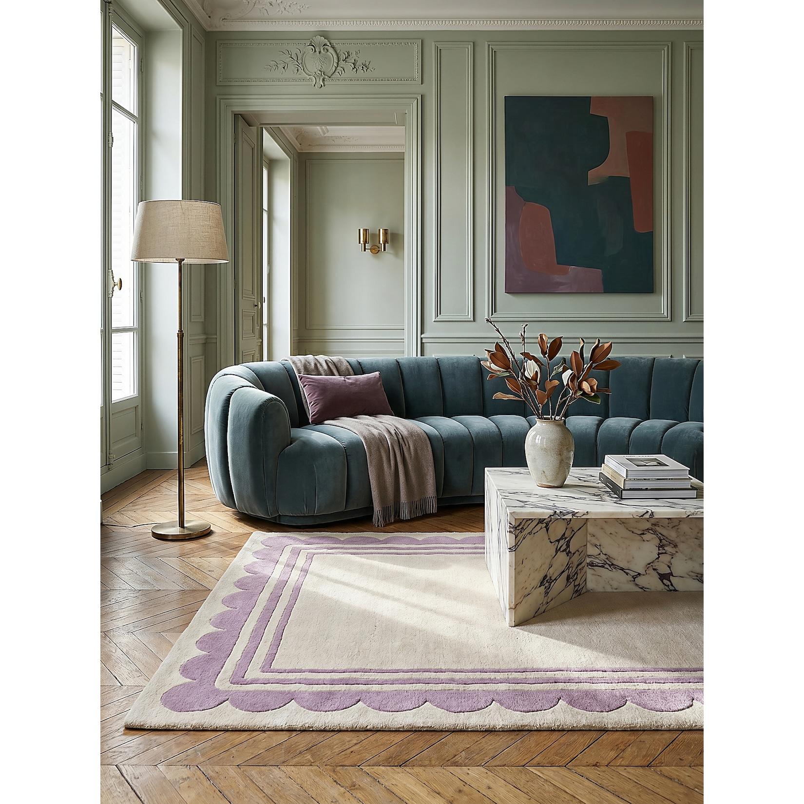 Wollteppich handgetuftet Lila-Beige 160 x 230 cm - WENSUM Kadima
