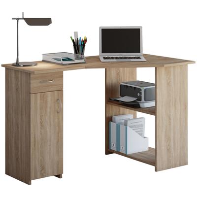 Schreibtisch VCM "Holz Eckschreibtisch Schreibtisch Bürotisch Linzia", braun (sonoma, eiche (sägerau)), B:118cm T:77cm, Tische, Schreibtisch