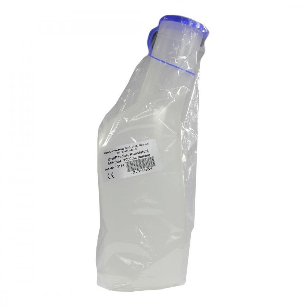 Careliv Produkte OHG Urinflasche Kst.männer mit Verschl.1000ml milchig 02771351