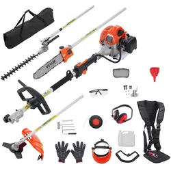 VEVOR 5-in-1 Heckentrimmer Benzin-Heckenschere 26CC Langstielheckenschere 0,54L