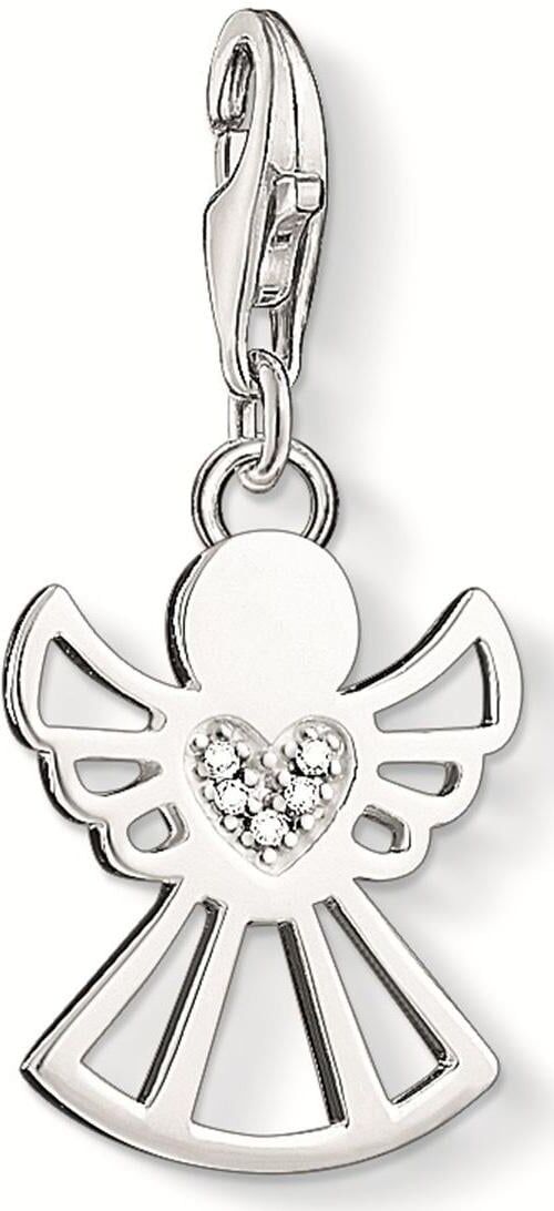 Charm-Einhänger THOMAS SABO "Engel mit Herz", silber (silberfarben), Charms, Silber 925 (recycelt), Charm-Einhänger, Diamantsplitter