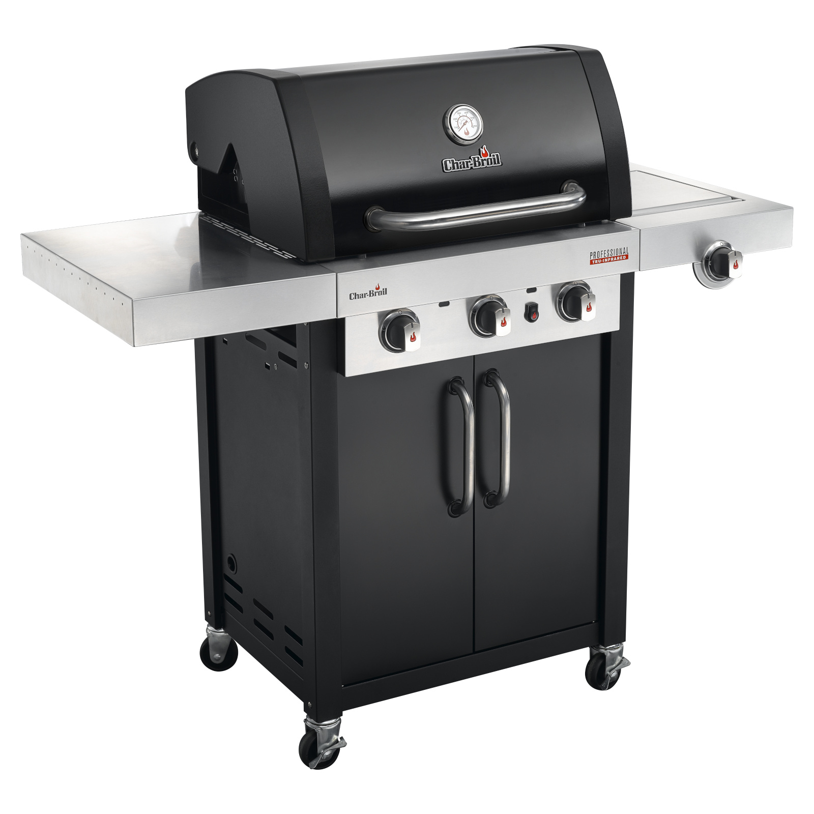 Char-Broil Professional 3400B - 3 Brenner Gasgrill mit Seitenbrenner, Schwarz