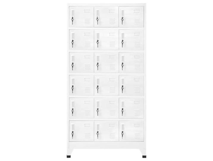 RJPLMFV Schrank, 18 Fächer, Metall, 90 x 40 x 180 cm Abschließbare Türen, Namensschildhalter, Belüftungslöcher, langlebiges Blech, einfache Montage, Umkleidekabinen im
