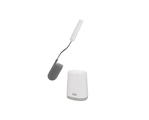 Joseph Joseph Flex Lite Siliconen Toiletborstel met houder, Grijs/Wit, Klein