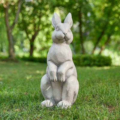 Glitzhome MGO Standing Rabbit Garden Yard Statue Summer Bunny Figurines