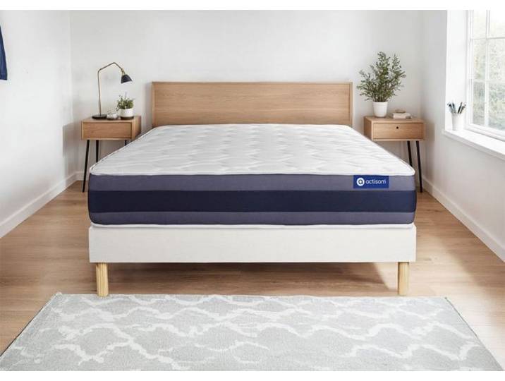 Ensemble Matelas Sommier 180x190 cm - Actilatex Morpho - Sommier Kit Blanc