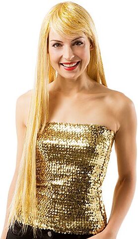 Langhaarperücke "Lametta", blond/gold
