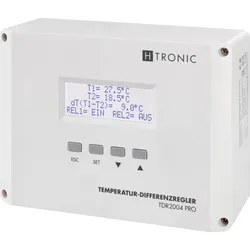 H-Tronic TDR 2004 PRO - Temperatur-Differenzregler, -99...+850°C, Thermostat, Weiss