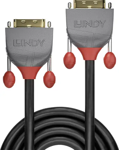 LINDY DVI Anschlusskabel DVI-D 24+1pol. Stecker, DVI-D 24+1pol. Stecker 10.00m Schwarz 36226 DVI-Kabel