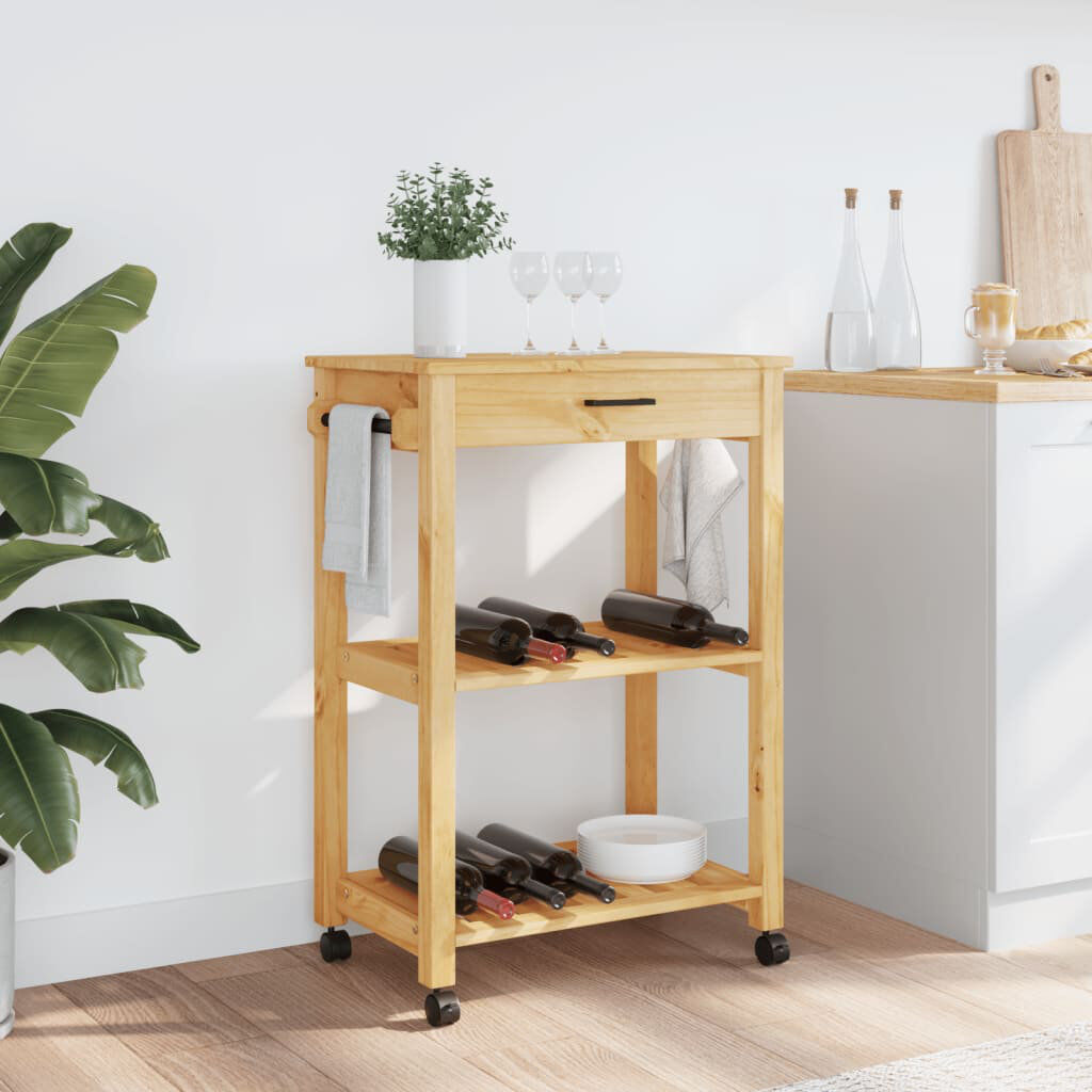 Brambly Cottage Kitchen Serving Cart Honey 90cm H X 60cm W X 40cm D