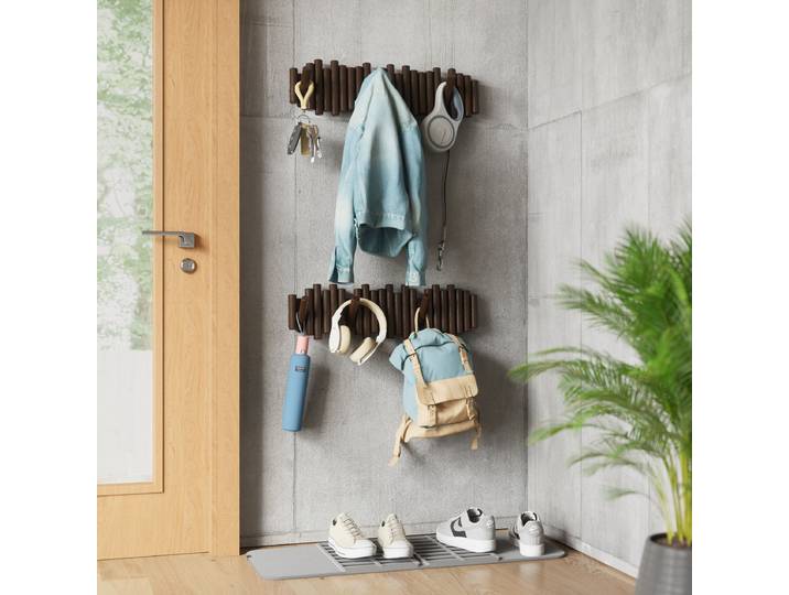 Garderobenleiste Picket 61cm Holz/Kiefer Havanna