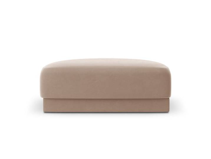 Pouf 1 place en tissu velours cappuccino