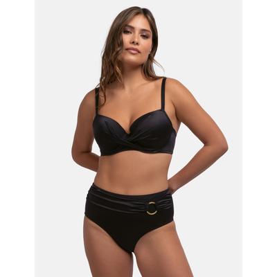 Triangel-Bikini-Top DORINA "Azores", Damen, Gr. 80, Cup E, schwarz, Microfaser, Obermaterial: 71% Polyester, 16% Elasthan, 13% Polyamid, unifarben, Bikini-Oberteile, Vorgeformte Cups