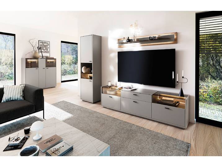 Vitrine colonne 55 x 200 x 37cm Gris