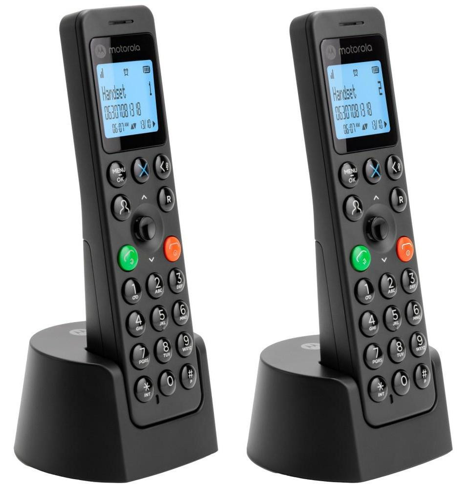Motorola DOT202 DECT duo draadloze telefoons, zwart