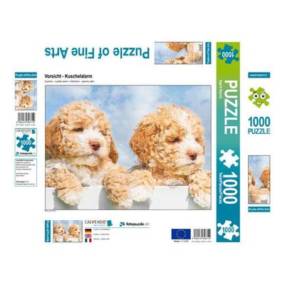 CALVENDO Puzzle Vorsicht - Kuschelalarm | 1000 Teile Lege-Größe 64x48cm Foto-Puzzle für glückliche Stunden