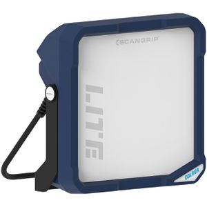 Scangrip Baustrahler Vega Lite Color, Netzbetrieb mit 5m Kabel, IP54 Spritzwasserschutz, dimmbar, mit Steckdose, 45 W, 5000 lm