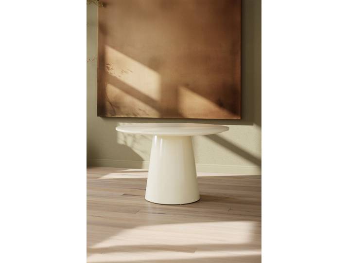 Esstisch VENTURE HOME Lanzo, runde Esstafel für den täglichen Einsatz , weiß (beige glänzend, beige glänzend, beige glänzend), B:120cm H:75cm T:120cm, Tische, Esstisch, Küchentisch, rund, skandinavisch, stabil (Ø120 cm)