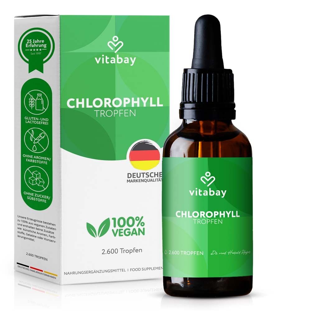 Chlorophyll aus Alfalfa und Chlorella vegan Tropf. 100 ml Tropfen