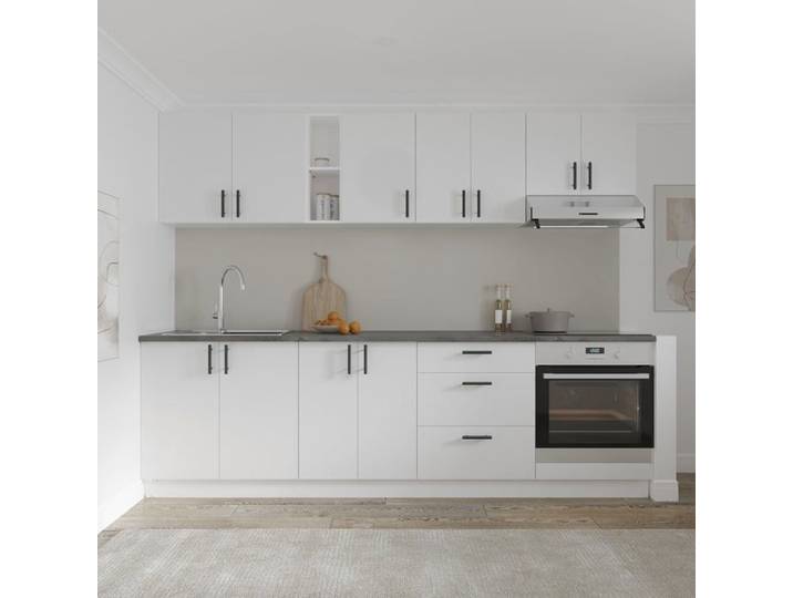 Set Cuisine haaus Karo V18 Blanc Plan de travail Thermo 28 mm L 260 cm