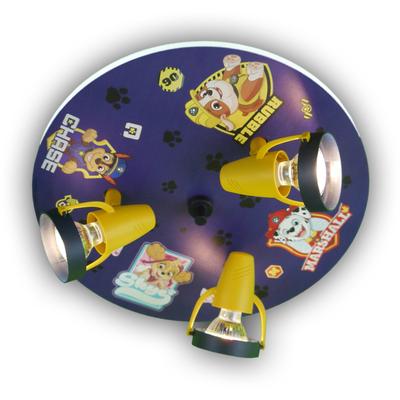 NIERMANN Deckenleuchte "Strahler Paw Patrol - Pawsitive Pups", bunt (blau, bunt), 3, Ø 35cm H: 15cm, 1 Stk., Leuchten, Kinderzimmer, Kinderlampe, Kinderlampe