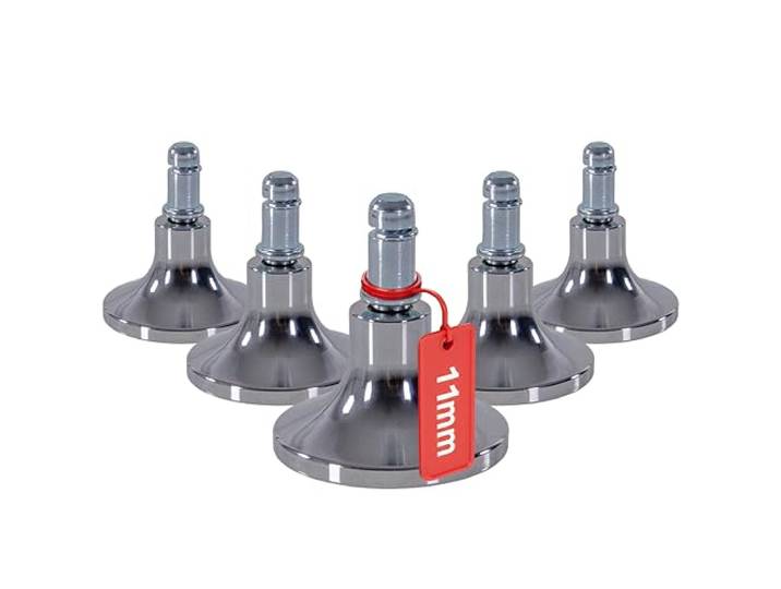 hjh OFFICE 5X Bodengleiter Bürostuhl Stand C, 11 mm Stiftdurchmesser, Teppichboden Gleiter Aluminium Stuhlgleiter, hochwertig langlebig