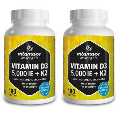 Vitamaze Vitamin D3 5.000 I.e. + K2 Doppelpack 2x180 St Tabletten