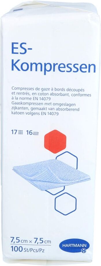 Es-kompressen Unsteril 7,5x7,5 Cm 16fach