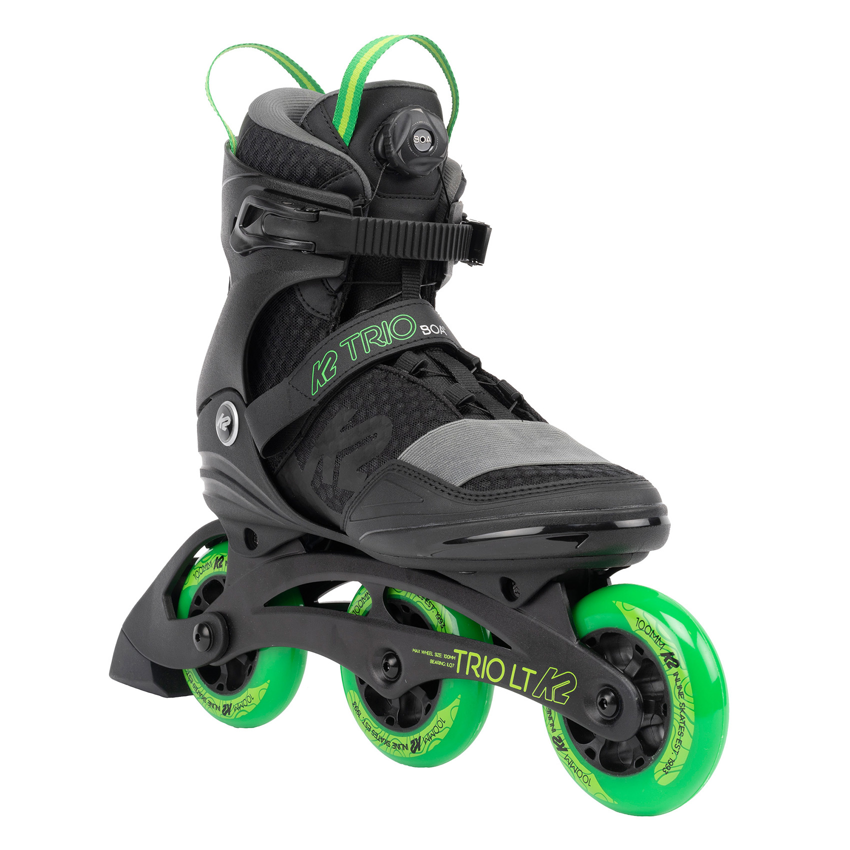 K2 Skates TRIO LT 100 Inline Skates Unisex schwarz - grün Größe EU: 39.5