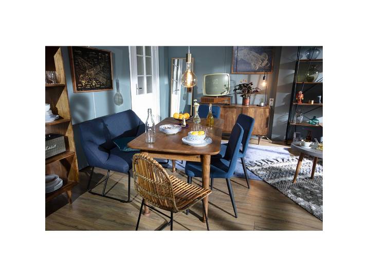 Polsterstuhl Tampere 2er-Set 56 x 86 x 48cm Blau/Jeansblau