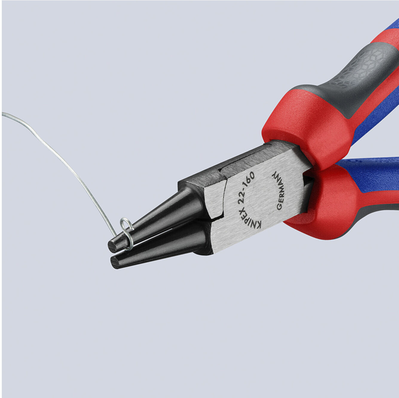 KNIPEX 22 02 160 Rundzange mit Comfort-Griffen schwarz atramentiert 160 mm)