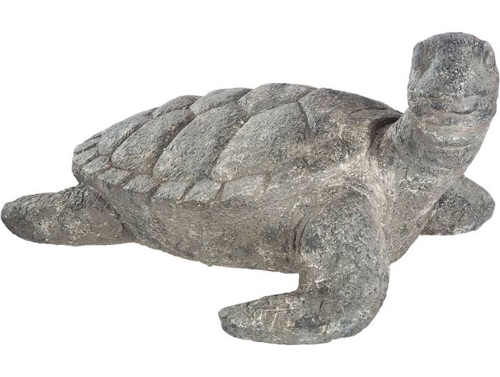 Skulptur GILDE Figur Schildkröte Lentille , grau, B:58cm H:28cm T:48cm, Magnesia, Dekofiguren, Skulptur