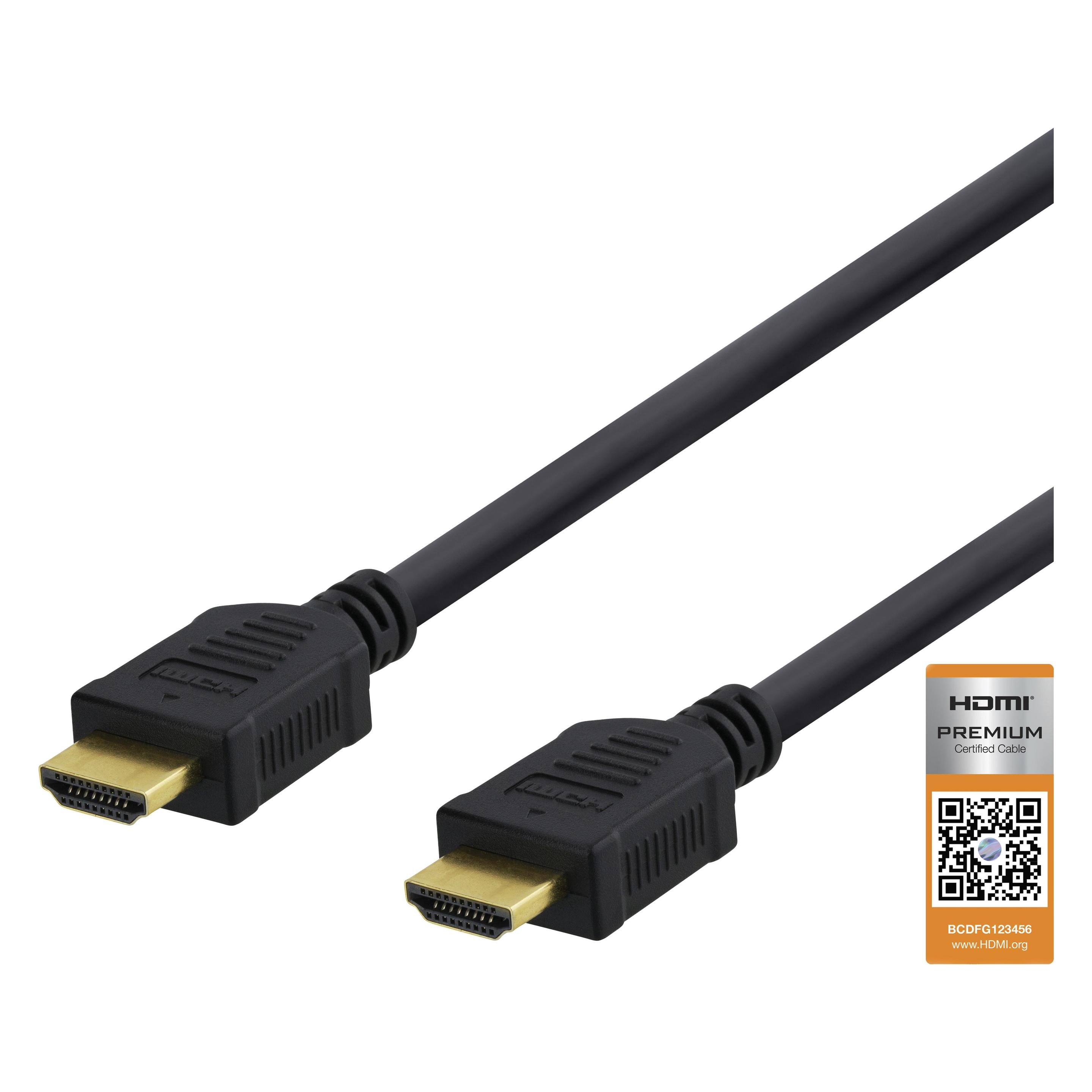 Deltaco HDMI-1005D - HDMI med Ethernet (0.50 m) (HDMI-1005D)