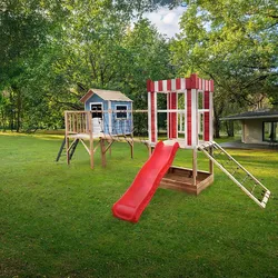 HOME DELUXE Spielpark inkl. Rutsche WUNDERLAND Blau- 555 x 340 cm