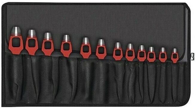 Ensemble de poinçons à poignée DIN 7200-A 12 pièces avec sac roulé ; Paffrath (0120610RB)