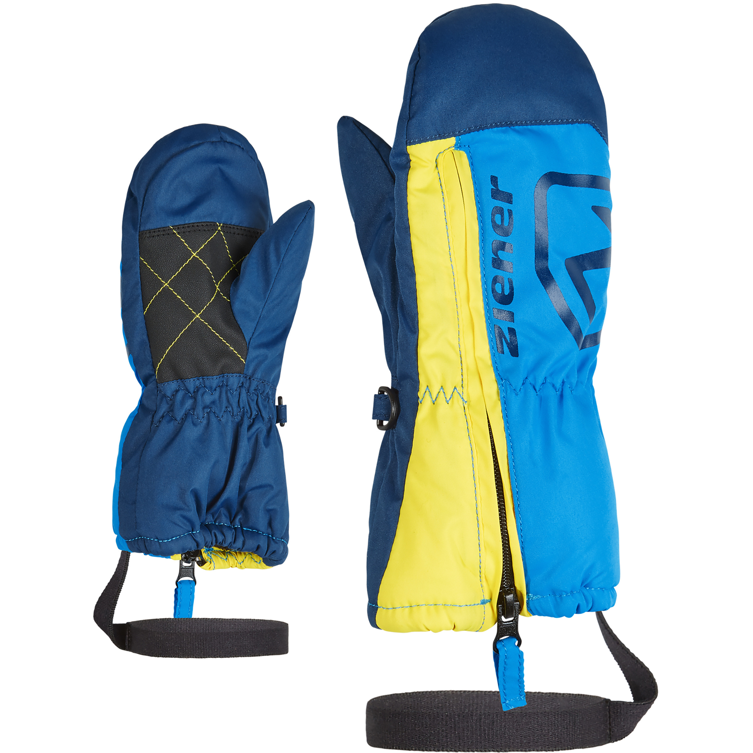 Ziener Leon Minis Kinder Skihandschuhe blau Größe 4 Skifahren Widerstandsfähig
