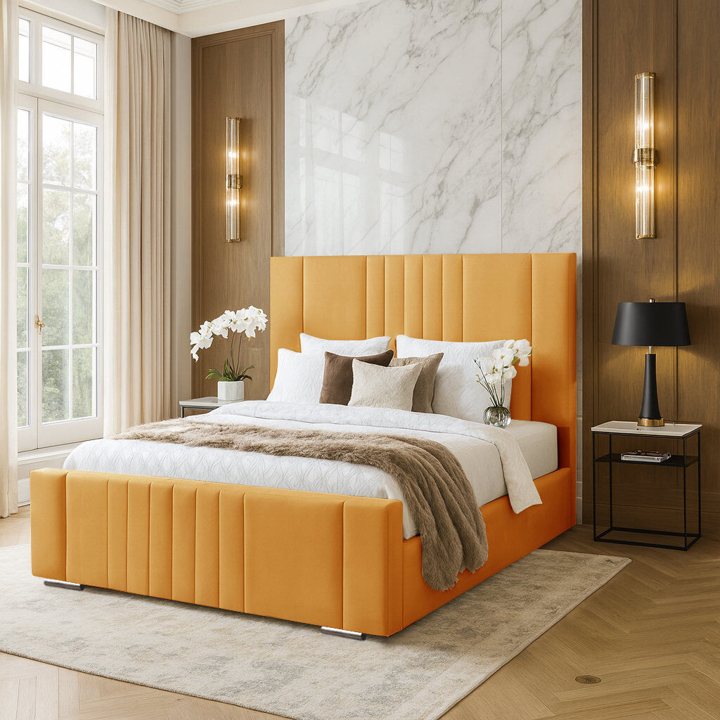 Latitude Run Agaro Upholstered Bed Turmeric Kingsize (5')