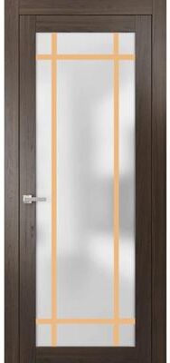 SARTODOORS Planum 2113 Chocolate Ash Wood Prehung Interior Door with Frosted Glass
