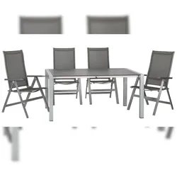 acamp Tischgruppe 50075 4x Klappsessel Urban / 1x Extensio Ausziehtisch 160+60