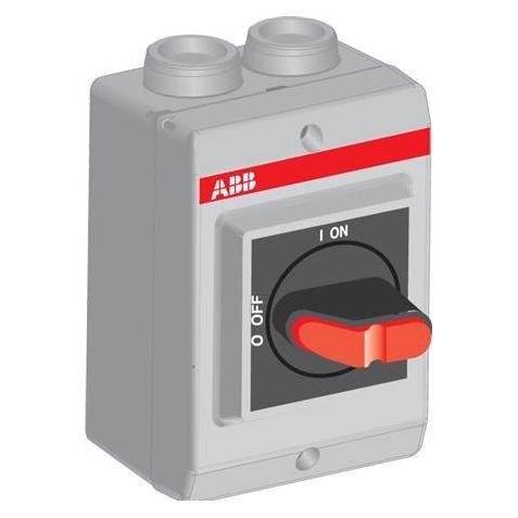 ABB Sicherheitsschalter 16A 3-polig mit Hilfskontakt metrisches Gewinde schwarzer Griff OTP16K3M (1SCA022400R9830)