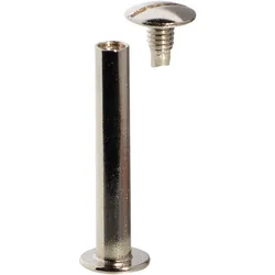 100 100 Stück Premium Buchschrauben 35 mm in Silberfarben - Buchbinderschrauben Buchnieten vernickelt - Schraubnieten Chicagoschrauben mit 5 mm Schaftdurchmesser - Buch Nieten zum Schrauben, Metall