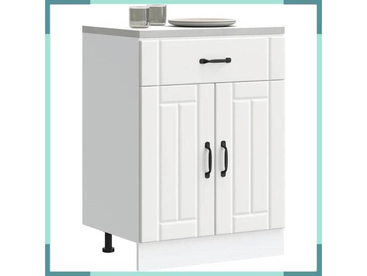 ASHATA Armoire de cuisine Lucca blanc bois d'ingénierie -FHE853727
