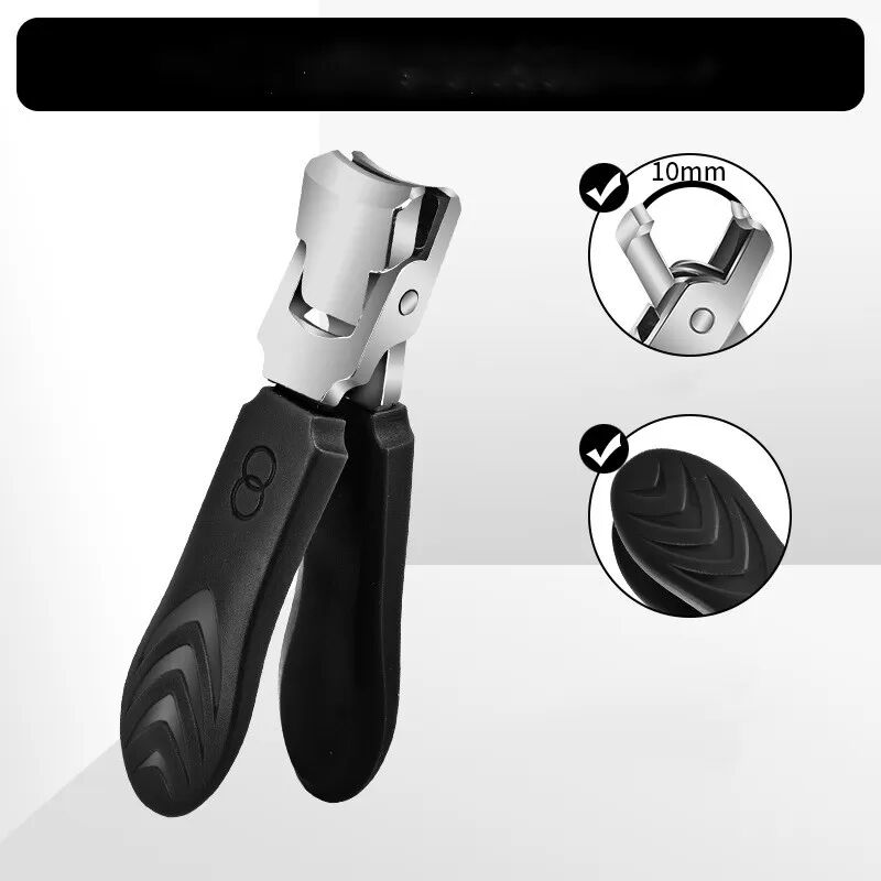 INF Spritzwassergeschützter Nagelknipser mit großer Öffnung Schwarz + Silber